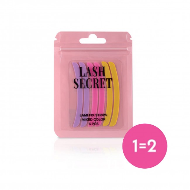 1=2 Силиконові стрічки для фіксації вій, LASH SECRET (рожеві+блакитні+чорні)