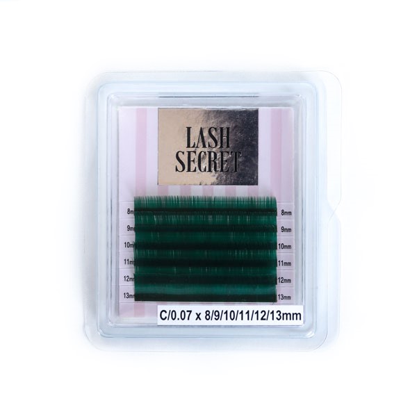 Вії LASH SECRET, смарагдові, mix, 6 ліній